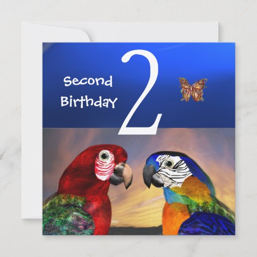 HYPER PARROTS / Second Birthday Party, Champagne 招待状 (正面)