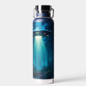 Hyper RealisticエイリアンとUFO in the Forest ウォーターボトル (背面)