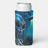 Hyper RealisticエイリアンとUFO in the Forest スリム缶クーラー (Seltzer正面)