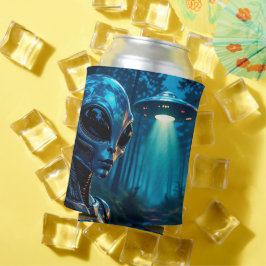 Hyper RealisticエイリアンとUFO in the Forest 缶クーラー