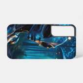 Hyper RealisticエイリアンとUFO in the Forest Samsung Galaxyケース (裏面横)