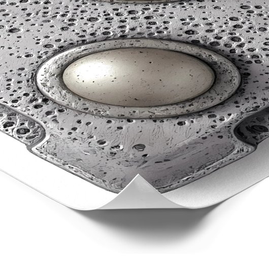 Hyper-Realistic Pitted Cast Iron Texture Template ポスター (角)