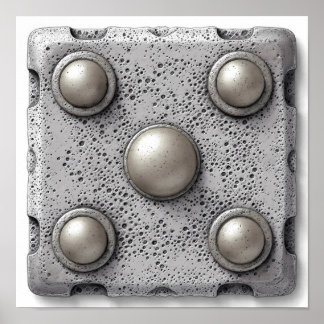 Hyper-Realistic Pitted Cast Iron Texture Template ポスター