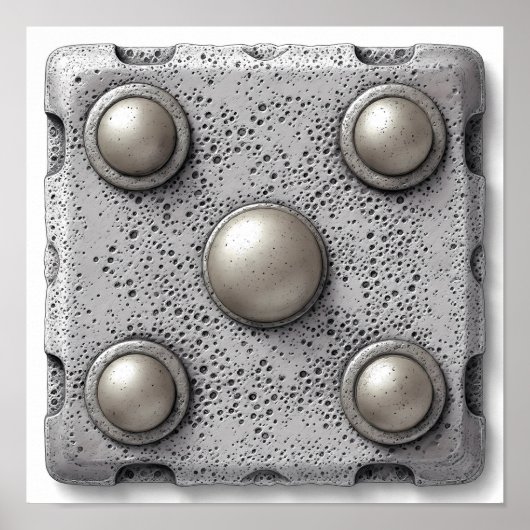 Hyper-Realistic Pitted Cast Iron Texture Template ポスター (正面)