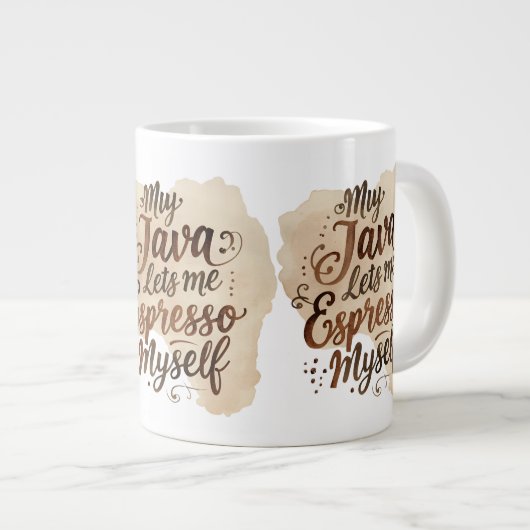 Hyper-Specific Coffee Pun Mug ジャンボコーヒーマグカップ (正面右)
