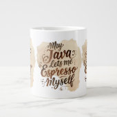 Hyper-Specific Coffee Pun Mug ジャンボコーヒーマグカップ (正面)