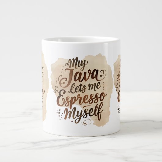 Hyper-Specific Coffee Pun Mug ジャンボコーヒーマグカップ (正面)