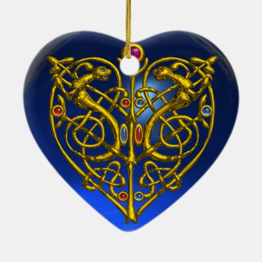 HYPER VALENTINEハート赤ルビーと青サファイア セラミックオーナメント (裏面)