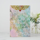 HYPER VALENTINE / RUBY金ゴールドケルトハート,青 便箋 (スタンド正面)