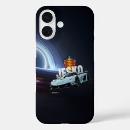 Hypercar in the Void – Surreal Supercar & Black Ho iPhone 16ケース