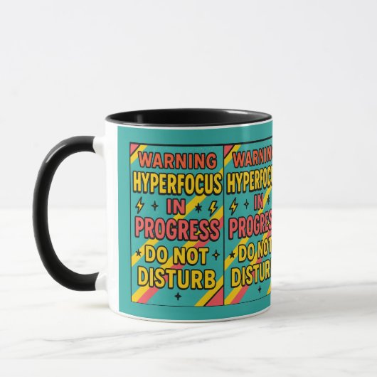 Hyperfocus in Progress Do Not Disturb ADHD Deep fo マグカップ (左)