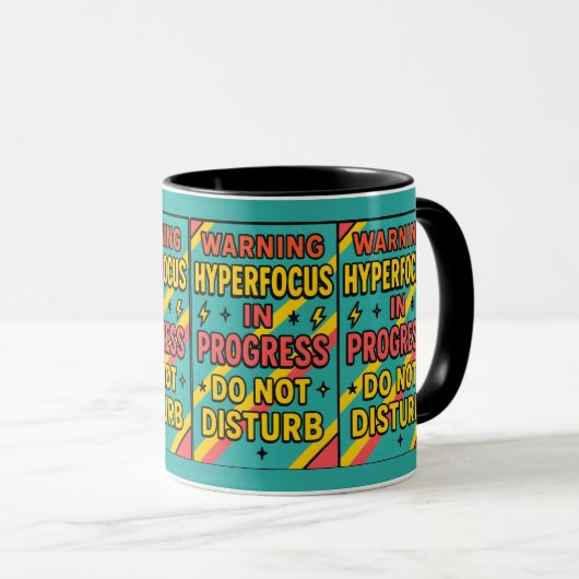 Hyperfocus in Progress Do Not Disturb ADHD Deep fo マグカップ (正面右)