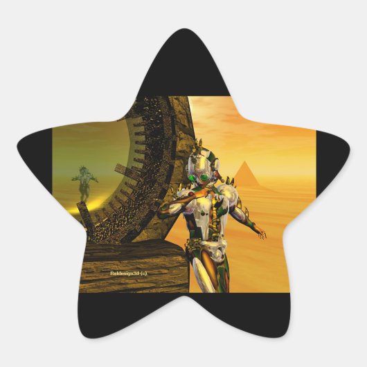 HYPERIONの砂漠のティタン 星シール (正面)