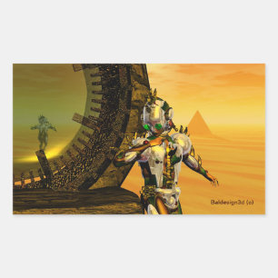 HYPERIONの砂漠のティタン 長方形シール