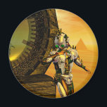 HYPERION SCIENCE FICTIONの砂漠でサイボーティタン マグネット<br><div class="desc">黄色芸術的、緑、茶色、白の色でカラフルと明るいSF画像。彼の反射クロムメタリックなキャラペ鮮やかースとHyperionからのタイタンのサイボーグは、ピラミッドと超現実的な環境で、熱い太陽、エジプトの風景に似た砂漠、3D映画Hyperion Worldからのアニメーションフレーム。クリスマスや休日、特別な機会に贈る美しい贈り物でもある。</div>