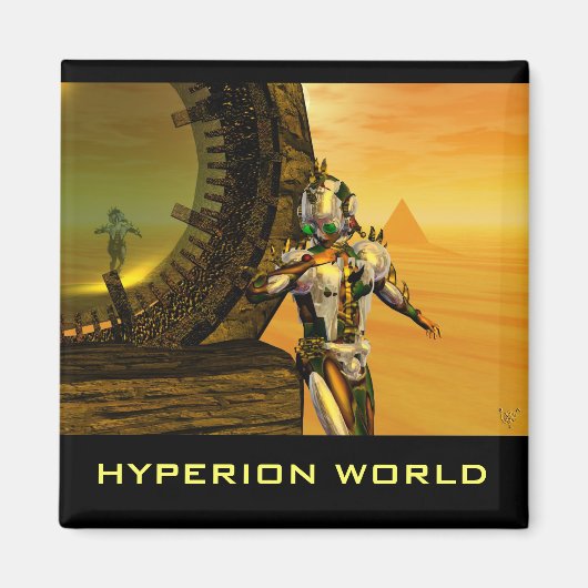 HYPERION SCIENCE FICTIONの砂漠でサイボーティタン マグネット (正面)