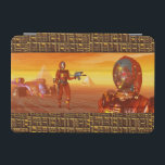 HYPERION Science Fictionの砂漠のアレス iPad Miniカバー<br><div class="desc">芸術的, カラフルと明るいSF画像。アレスcyborgキャラクター、3D映画からのアニメーションフレームHyperion.Desert環境は似ているエジプト、太陽、ピラミッド、神殿、バルデザイン3d (c)</div>