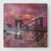 HYPERION TEMPLE OF WATER Science Fiction, Sci-Fi スクエア壁時計 (正面)