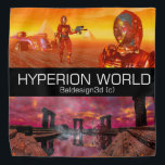 HYPERION WORLD SCIENCE FICTIONサイエンスフィクション バンダナ<br><div class="desc">金属クローム反射素晴らしを持つサイボーグキャラクター.ティタン水の寺で，3DムービーHyperionからのアニメーションフレーム。Baldesign3d (c)</div>