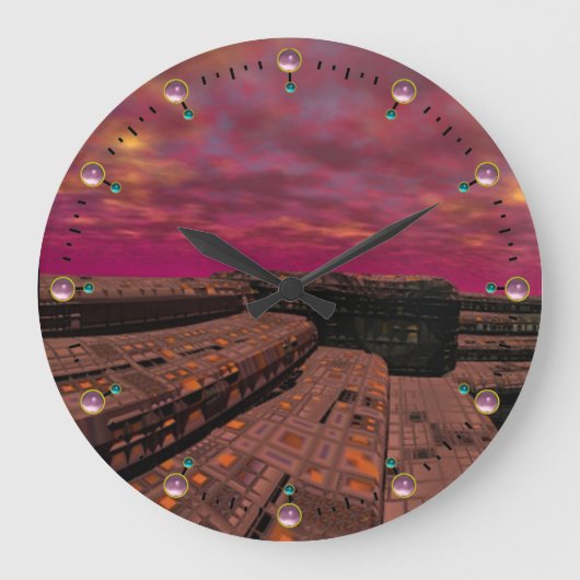 HYPERION WORLD SCIENCE FICTION,SCI-FI ラージ壁時計 (正面)