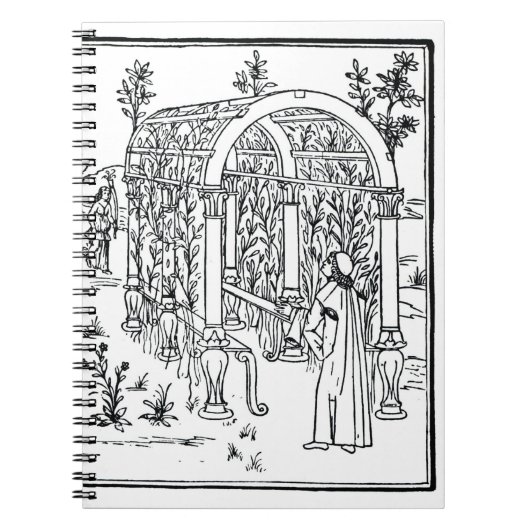 「Hypnerotomachia Poliphili」aからの庭場面、 ノートブック (正面)