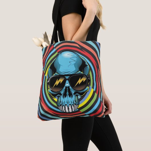 Hypno Funky Skull 02 トートバッグ (クローズアップ)