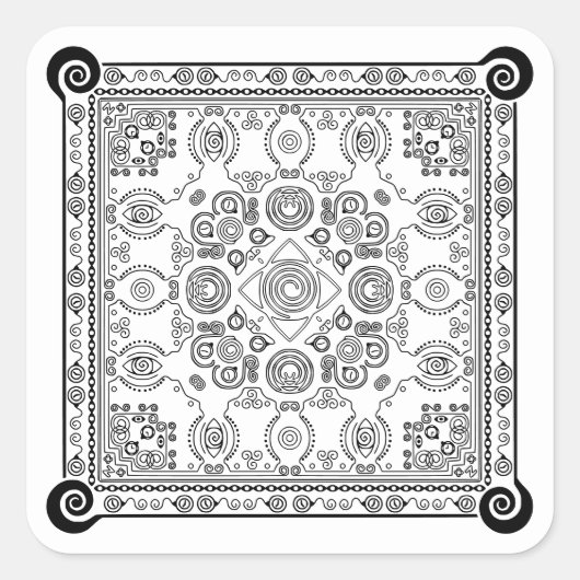 Hypno Hanky Spiral Bandana、ハンカチーフシール スクエアシール (正面)