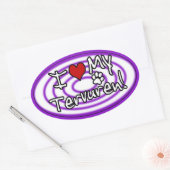 Hypno Purple I Love my Tervuren 楕円形シール (封筒)