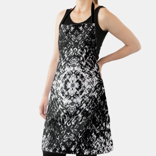 Hypnotic Abstract Black And White Modern Art エプロン (インサイチュ)