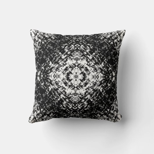 Hypnotic Abstract Black And White Modern Art クッション (裏面)
