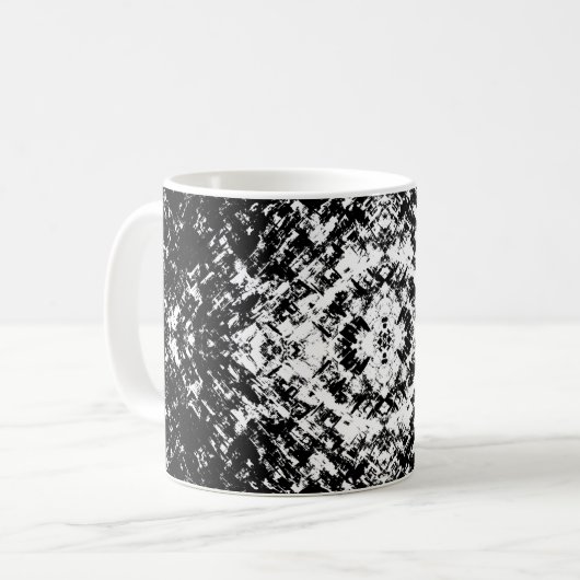 Hypnotic Abstract Black And White Modern Art コーヒーマグカップ (正面左)