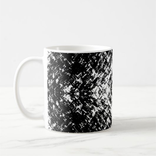 Hypnotic Abstract Black And White Modern Art コーヒーマグカップ (左)