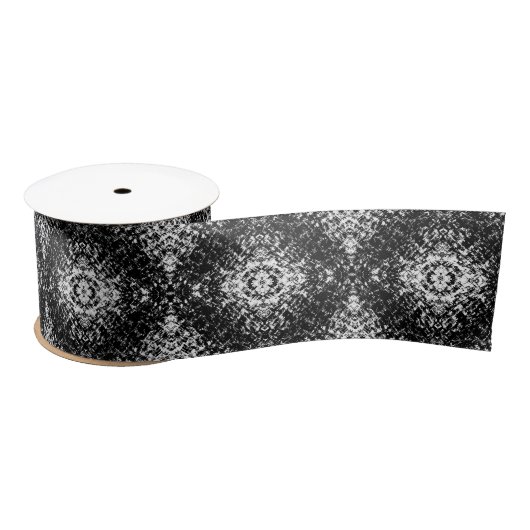 Hypnotic Abstract Black And White Modern Art サテンリボン (リール)