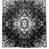 Hypnotic Abstract Black And White Modern Art シャワーカーテン (正面)