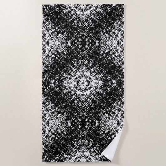 Hypnotic Abstract Black And White Modern Art ビーチタオル (正面)