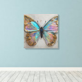 Hypnotic Floral Color Flow Close-Up キャンバスプリント (インサイチュ (ウッドフロア))