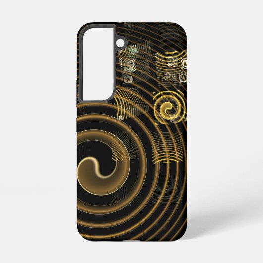 Hypnotic Golden Waves Modern Abstract Art Samsung Galaxyケース (裏面)