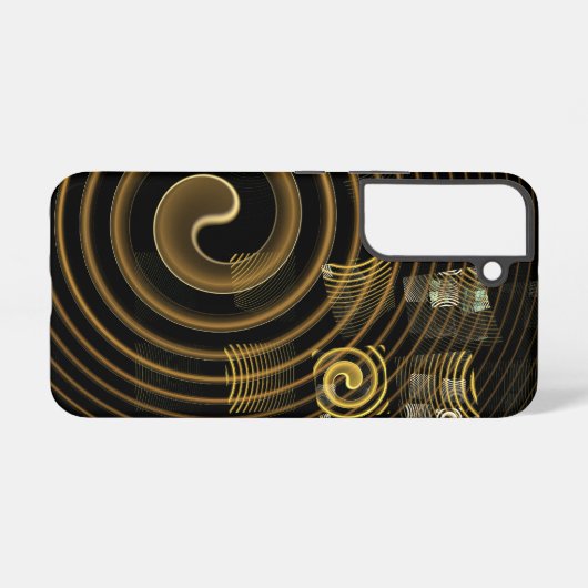 Hypnotic Golden Waves Modern Abstract Art Samsung Galaxyケース (裏面横)