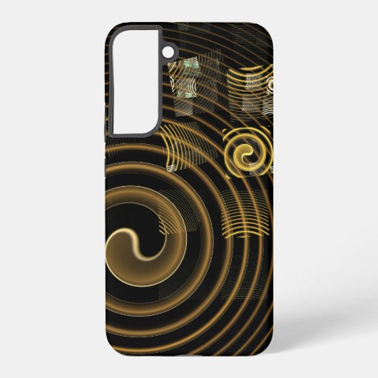 Hypnotic Golden Waves Modern Abstract Art Samsung Galaxyケース (裏面)