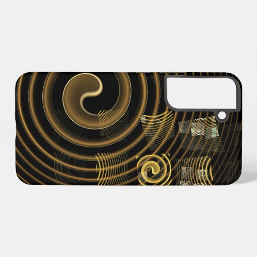 Hypnotic Golden Waves Modern Abstract Art Samsung Galaxyケース (裏面横)