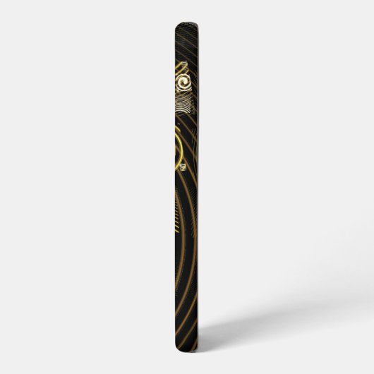 Hypnotic Golden Waves Modern Abstract Art Samsung Galaxyケース (左側面)