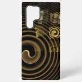Hypnotic Golden Waves Modern Abstract Art Samsung Galaxyケース (裏面)