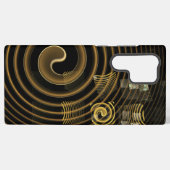 Hypnotic Golden Waves Modern Abstract Art Samsung Galaxyケース (裏面横)