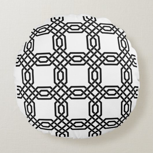 Hypnotic Interwoven Labyrinth Round Pillow ラウンドクッション (正面)