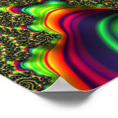 Hypnotic Neon Rainbow Swirl 3D Fractal Art ポスター (角)