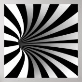 Hypnotic Optical Illusion Trippy Spiral Square ポスター (正面)