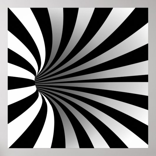 Hypnotic Optical Illusion Trippy Spiral Square ポスター (正面)