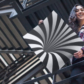 Hypnotic Optical Illusion Trippy Spiral Square ポスター