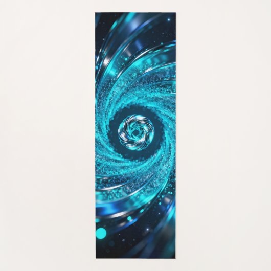 Hypnotic spirals swirl in the azure ヨガマット (正面)