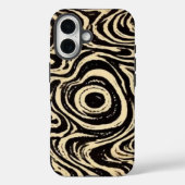Hypnotic Swirl Black & Cream Abstract Phone Case Case-Mate iPhoneケース (裏面)